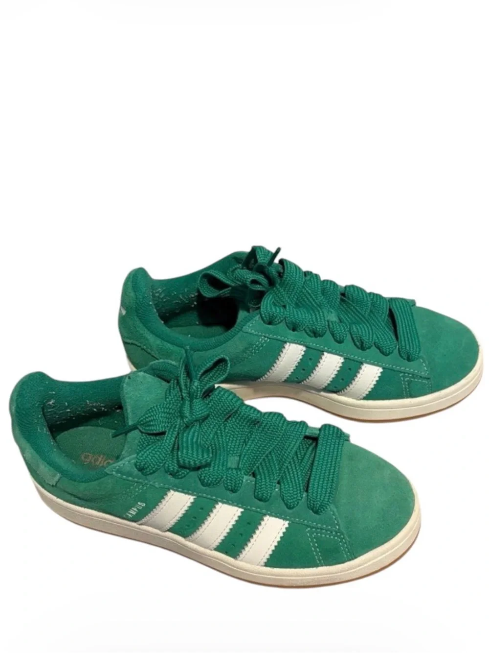 Adidas Campus 00 Green & White Sneakers Size 7